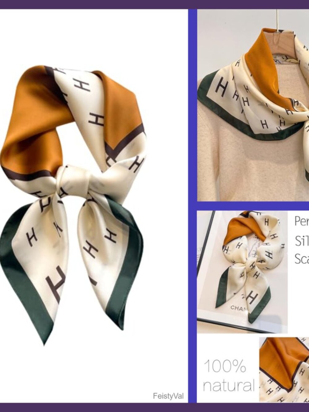Satin Silk Feeling Square Scarf 27.5" Hair Neck Bag Accessory
